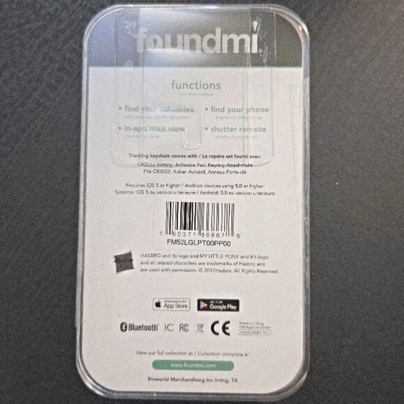 New /Sealed Foundmi Bluetooth Tracking Remote Keychain My Little Pony Pinkie Pie - Picture 3 of 3